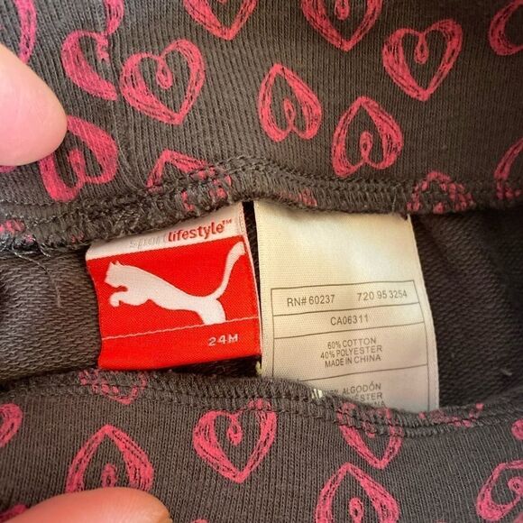 Puma Gray and Pink Girls Hoodie Sweat Suit Size 24 Months - Picture 4 of 7